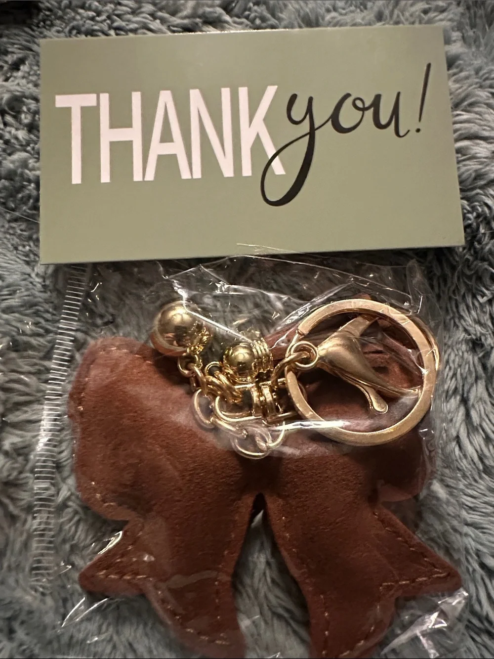 Sparkling Brown Rhinestone Bow Keychain charm